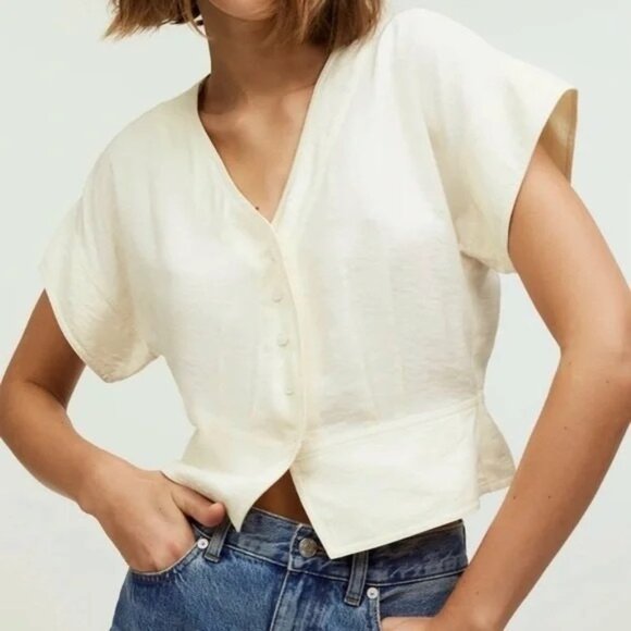 Madewell Tops - Madewell Cream Button-Up Blouse
